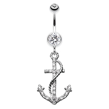 Ships Ahoy Anchor Belly Bar - Dangling Belly Ring. Navel Rings Australia.