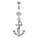 Ships Ahoy Anchor Belly Bar - Dangling Belly Ring. Navel Rings Australia.