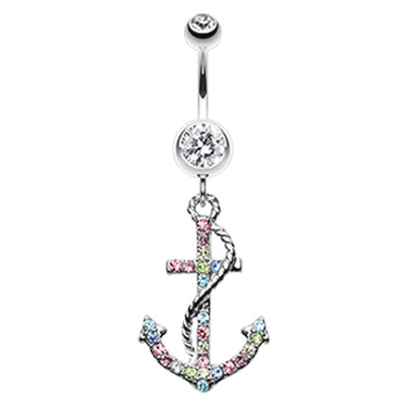 Ships Ahoy Anchor Belly Bar - Dangling Belly Ring. Navel Rings Australia.