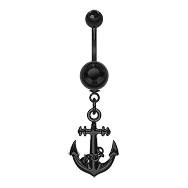 Black Bounty Anchor Belly Piercing - Dangling Belly Ring. Navel Rings Australia.