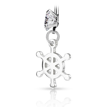Silver Seas Boat Wheel Belly Dangle - Dangling Belly Ring. Navel Rings Australia.