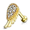 Angel Wing Earring in 14K Gold. Tragus and Cartilage Earring.