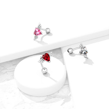 Reverse Angel Wing Heart Belly Ring - Reverse Top Down Belly Ring. Navel Rings Australia.