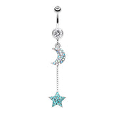 Aurora's Galactic Charmer Belly Dangle - Dangling Belly Ring. Navel Rings Australia.