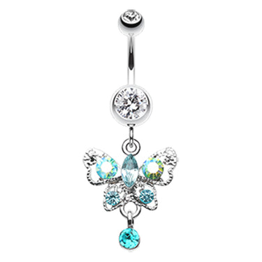 Moonlit Butterfly Belly Ring - Dangling Belly Ring. Navel Rings Australia.