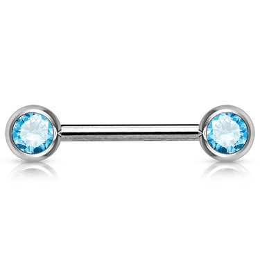 Classique 316L Surgical Steel Gem Nipple Barbells - Nipple Ring. Navel Rings Australia.
