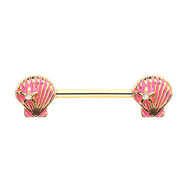 Ariel Seashell Gold Nipple Ring - Nipple Ring. Navel Rings Australia.