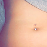 Petite Aurora Titanium Classique Belly Bar - Basic Curved Barbell. Navel Rings Australia.