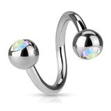 Extra Small 16G Gem Spiral Twist Belly Rings - Spiral Twister Twistie. Navel Rings Australia.