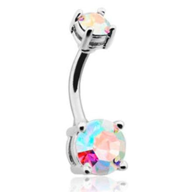 Heritage Aurora Gem Belly bar - Fixed (non-dangle) Belly Bar. Navel Rings Australia.