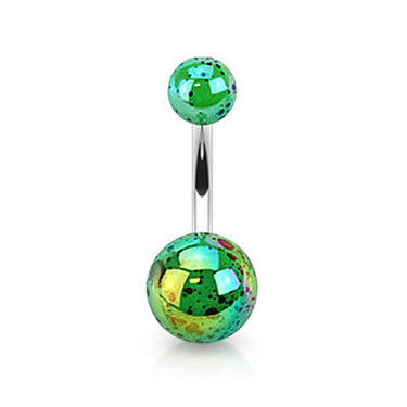 Pearled Glimmer Acrylic Belly Ring - Basic Curved Barbell. Navel Rings Australia.