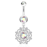 Aurora's Ambrosial Belly Ring - Dangling Belly Ring. Navel Rings Australia.