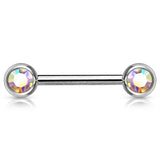 Classique 316L Surgical Steel Gem Nipple Barbells - Nipple Ring. Navel Rings Australia.