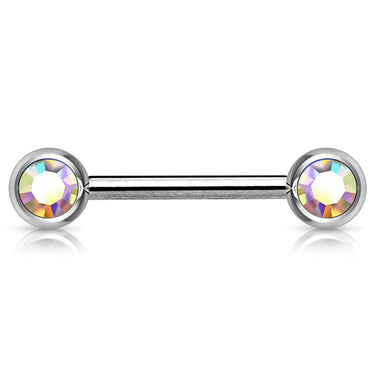 Classique 316L Surgical Steel Gem Nipple Barbells - Nipple Ring. Navel Rings Australia.