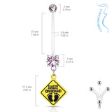 Jewelled Baby On Board Maternity Belly Ring - Maternity Belly Ring. Navel Rings Australia.