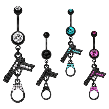 Cuffed and Loaded Metallic Black Belly Bar