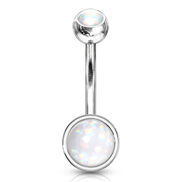 Misty Empress Disc Belly Bar - Basic Curved Barbell. Navel Rings Australia.
