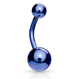 Classique Belly Bars with Titanium Plating - Basic Curved Barbell. Navel Rings Australia.