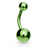 Classique Belly Bars with Titanium Plating - Basic Curved Barbell. Navel Rings Australia.