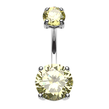Steel Kingdom Gem Navel Bar - Fixed (non-dangle) Belly Bar. Navel Rings Australia.
