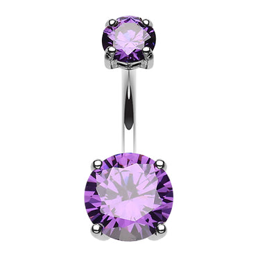 Steel Kingdom Gem Navel Bar - Fixed (non-dangle) Belly Bar. Navel Rings Australia.