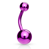 Classique Belly Bars with Titanium Plating - Basic Curved Barbell. Navel Rings Australia.
