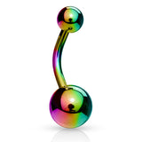 Classique Belly Bars with Titanium Plating - Basic Curved Barbell. Navel Rings Australia.