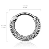Braided Gem Pave Septum & Daith Hoop in White Gold - Septum. Navel Rings Australia.