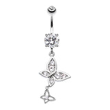 Giorgio Butterfly Dangly Belly Ring - Dangling Belly Ring. Navel Rings Australia.