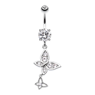 Giorgio Butterfly Dangly Belly Ring - Dangling Belly Ring. Navel Rings Australia.