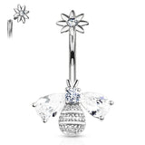 Buzzy Bee Belly Ring - Fixed (non-dangle) Belly Bar. Navel Rings Australia.