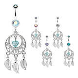 Viridian Dreams Belly Button Ring - Dangling Belly Ring. Navel Rings Australia.