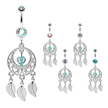 Viridian Dreams Belly Button Ring - Dangling Belly Ring. Navel Rings Australia.