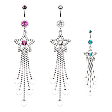 Star Struck Belly Chandelier - Dangling Belly Ring. Navel Rings Australia.