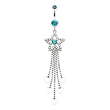 Star Struck Belly Chandelier - Dangling Belly Ring. Navel Rings Australia.