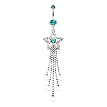 Star Struck Belly Chandelier - Dangling Belly Ring. Navel Rings Australia.