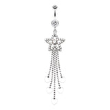 Star Struck Belly Chandelier - Dangling Belly Ring. Navel Rings Australia.