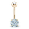 Classic Prong Gem Belly Ring in 14K Yellow Gold