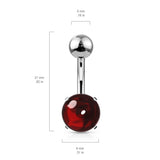 Cabochon Stone Belly Button Rings - Basic Curved Barbell. Navel Rings Australia.