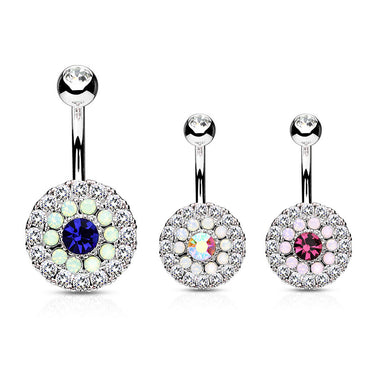 Juliet's Triple Tiered Belly Button Bar - Fixed (non-dangle) Belly Bar. Navel Rings Australia.