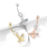 She Bee Belly Dangle with Gold Plating - Dangling Belly Ring. Navel Rings Australia.