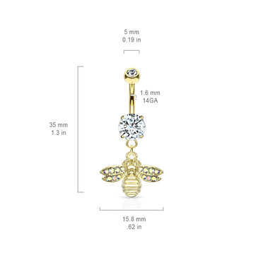 She Bee Belly Dangle - Dangling Belly Ring. Navel Rings Australia.
