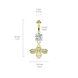 She Bee Belly Dangle with Rose Gold Plating - Dangling Belly Ring. Navel Rings Australia.