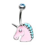 The BFF Unicorn Belly Bar - Fixed (non-dangle) Belly Bar. Navel Rings Australia.