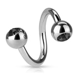Double Gem Spiral Twister Belly Rings - Spiral Twister Twistie. Navel Rings Australia.