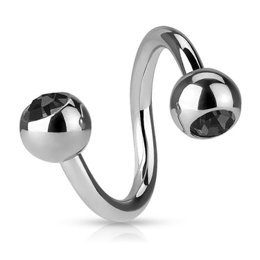 Double Gem Spiral Twister Belly Rings - Spiral Twister Twistie. Navel Rings Australia.