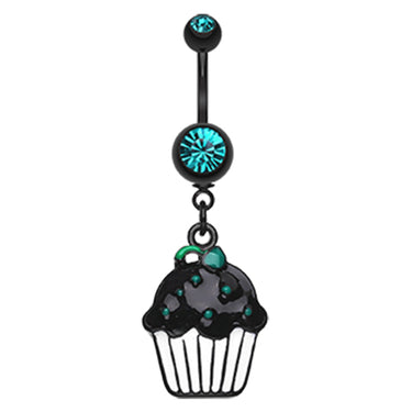 Midnight Munchies Cupcake Belly Dangle - Dangling Belly Ring. Navel Rings Australia.