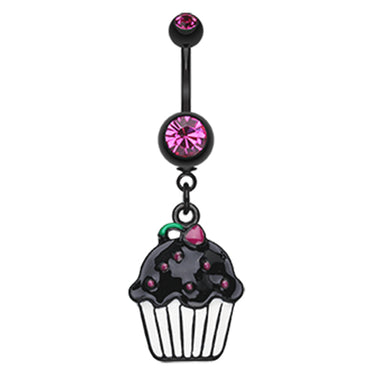 Midnight Munchies Cupcake Belly Dangle - Dangling Belly Ring. Navel Rings Australia.