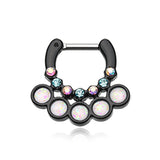 Leocadia Opal Jamboree Titanium Septum Clicker - Septum. Navel Rings Australia.