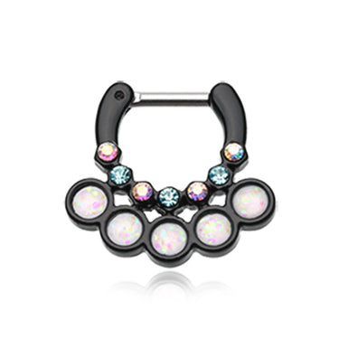 Leocadia Opal Jamboree Titanium Septum Clicker - Septum. Navel Rings Australia.